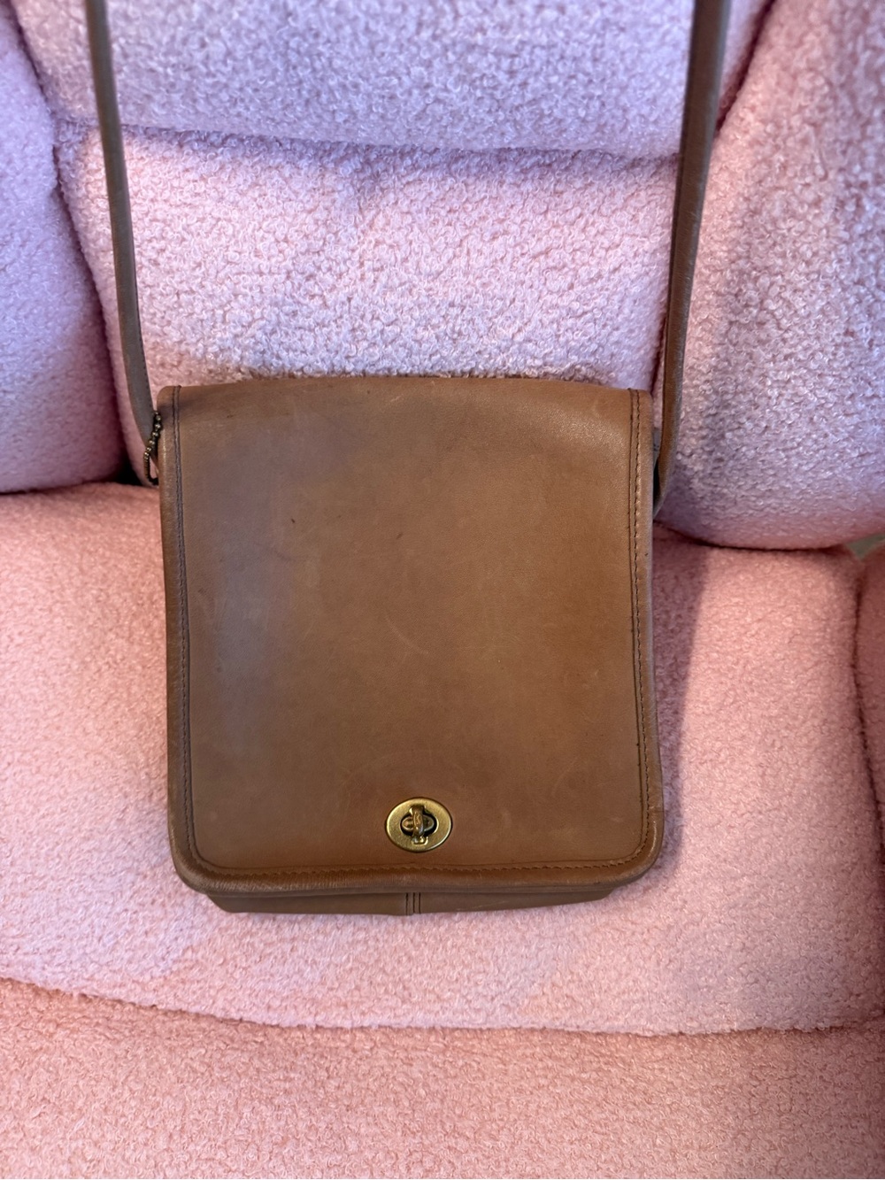 Coach Brown Leather Turn-Lock Crossbody Bag